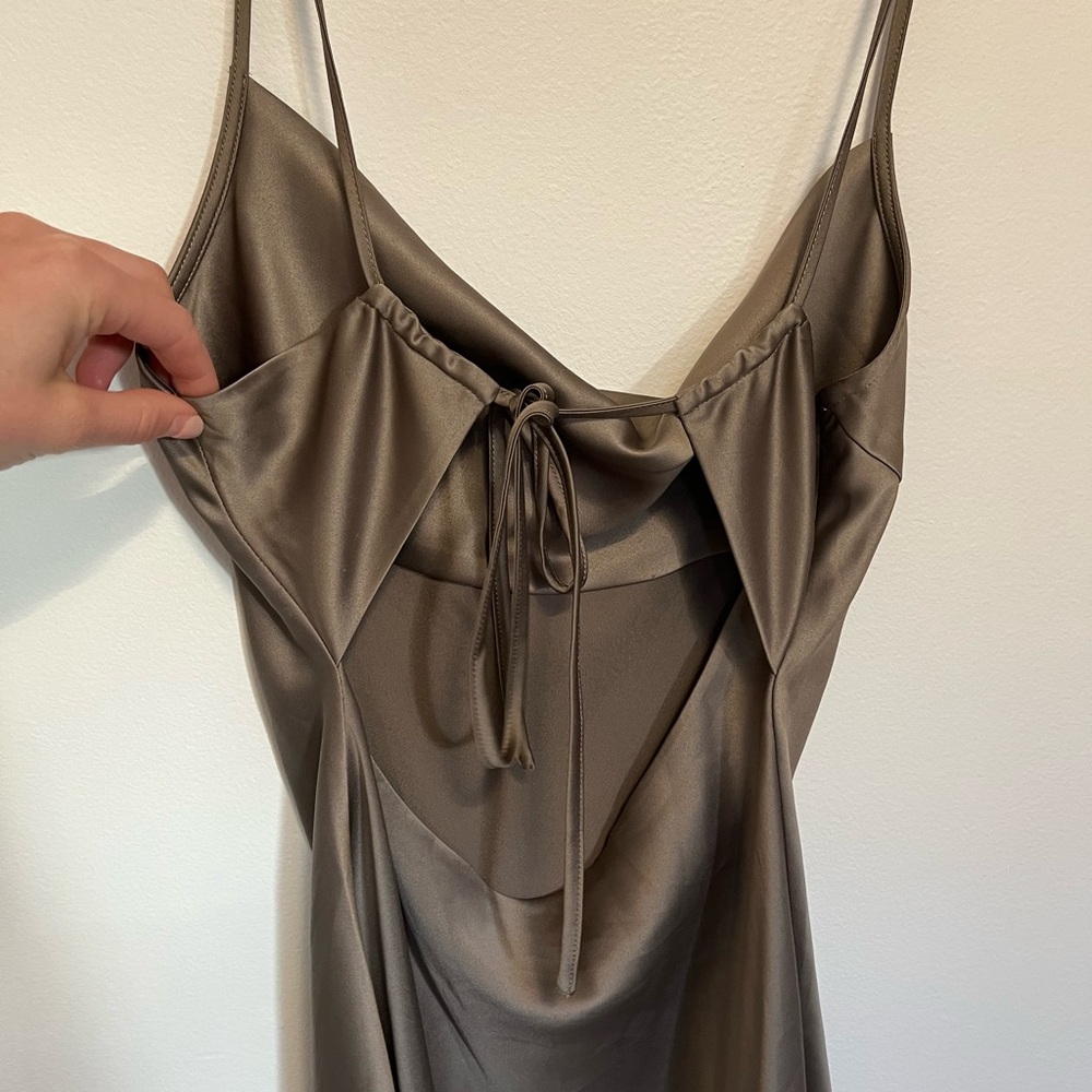 Oak & Fort Lace Up Cowl Mini Dress - Picture 6 of 9